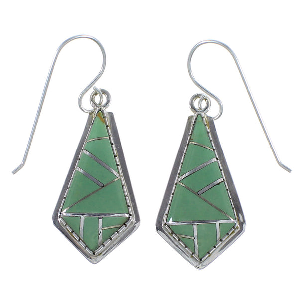 Silver Southwest Turquoise Hook Earrings CX45350